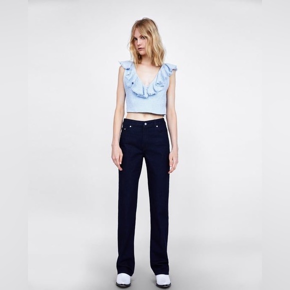 ZARA Tweed Ruffle  Crop Top - Picture 3 of 8